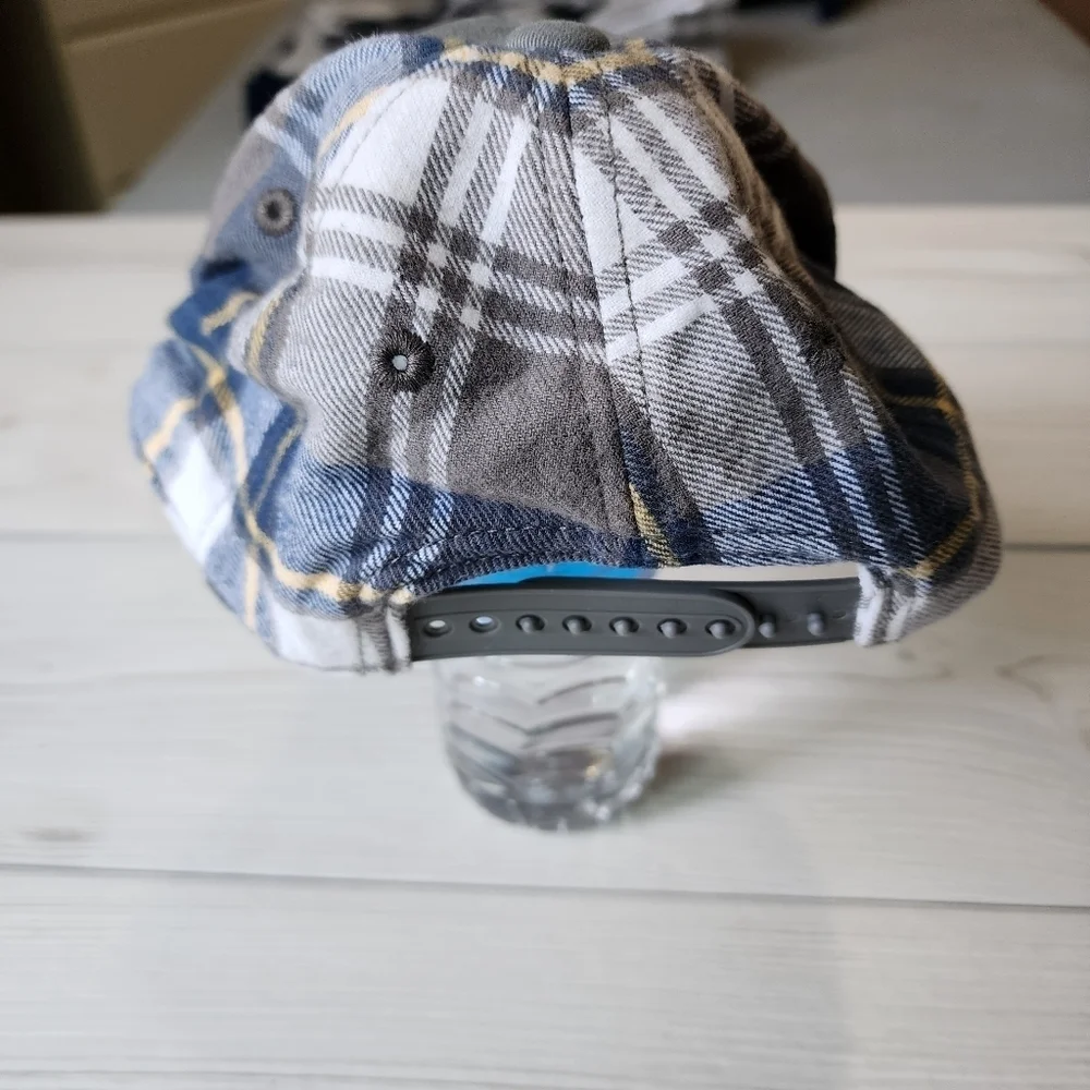 Gymboree Sidewalk King blue plaid hat size 12-24 mo